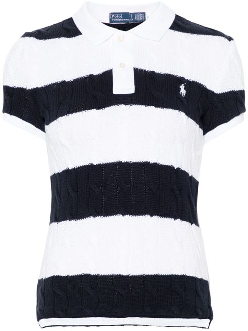 white/navy blue cotton knitted Polo Ralph Lauren | 211943043002